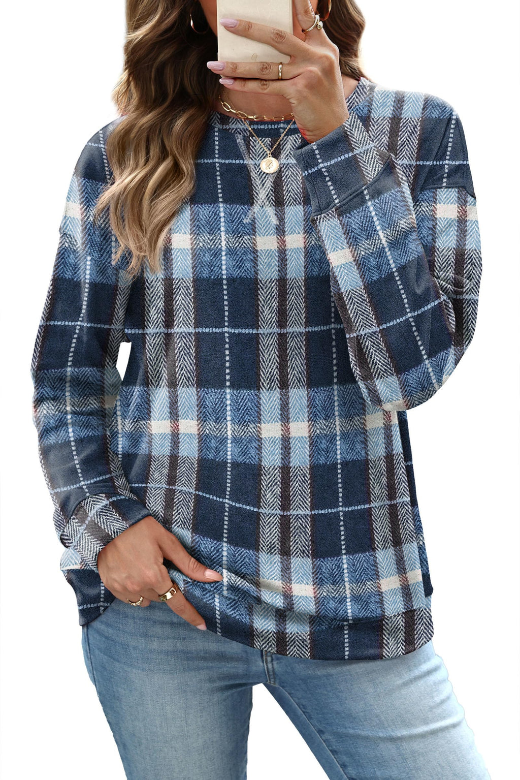 RUMIA Women's Crew Neck Sweatshirt Long Sleeve Tops for Women Fall Clothes Jansha Store