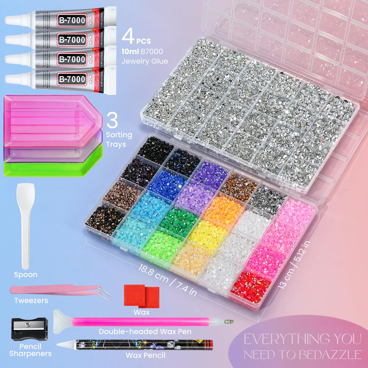 40000 Pcs Resin Jelly Rhinestones for Bedazzling, All-in-One Kit Jansha Store