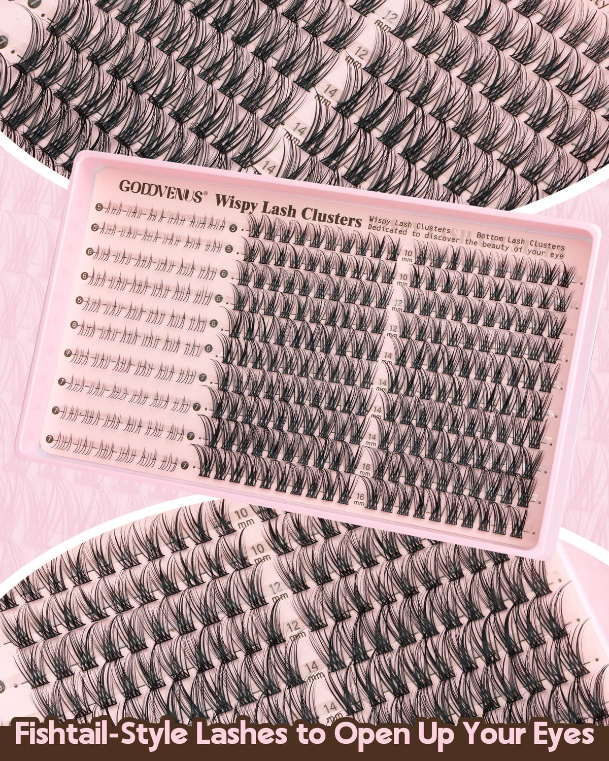 Brown Lash Clusters Natural For Soft Glam 300Pcs Wispy Lashes Cluster Eyelash Cluster Extensions C Curve Individual Lashes DIY Lash Extension Waterproof & Long - Lasting (10-16mm) Jansha Store