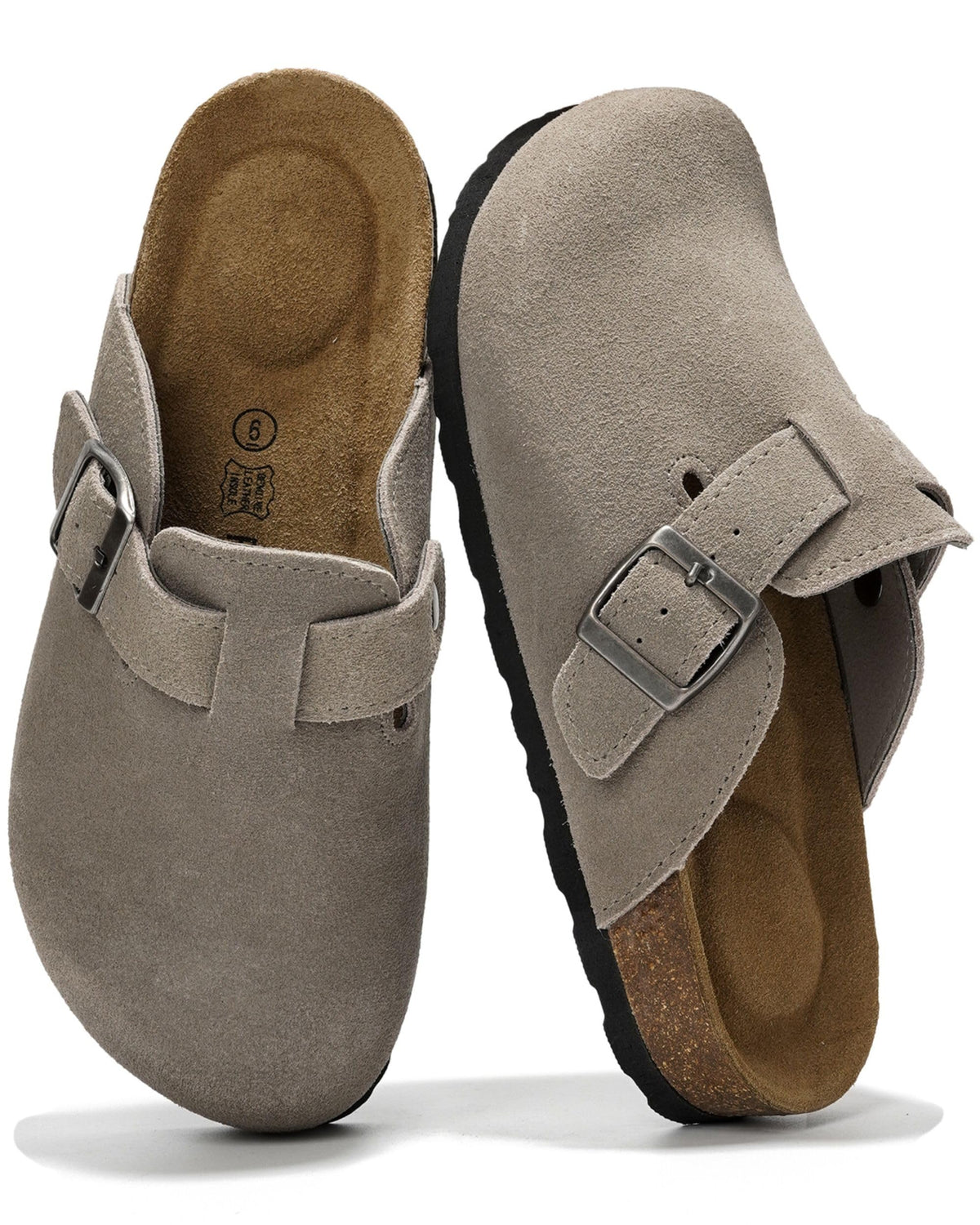 Project Cloud 100% Genuine Leather Womens Cork Footbed Clogs for Women Jansha Store