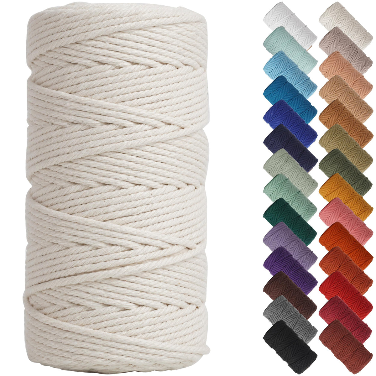 NOANTA Baby Blue Macrame Cord 3mm x 109yards, Cotton Rope Macrame Yarn Jansha Store