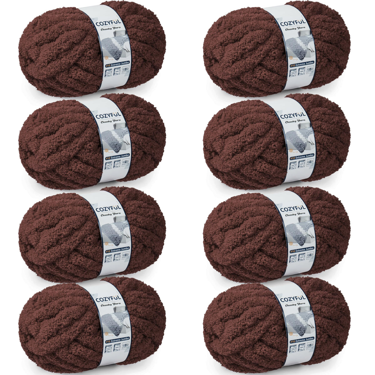 Cozyful Chunky Yarn for Hand Knitting - #10 Chunky Chenille Yarn, Jumbo Big Thick Chunky Yarns for Crocheting, Super Bulky Chunky Knit Blanket Yarns, 8 Skein (22 yds 8 oz Each Skein), Soft Sage Green Jansha Store
