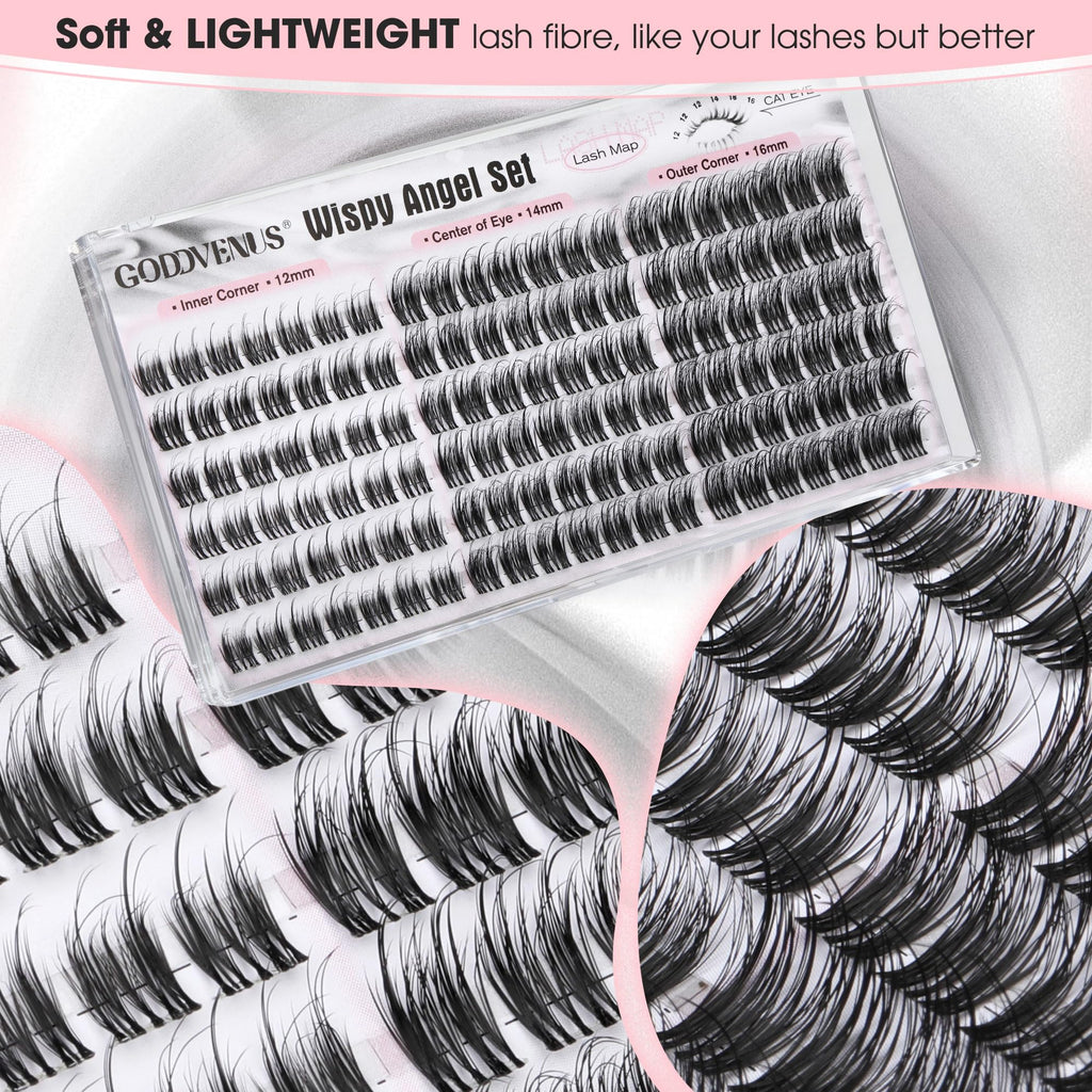 Brown Lash Clusters Natural For Soft Glam 300Pcs Wispy Lashes Cluster Eyelash Cluster Extensions C Curve Individual Lashes DIY Lash Extension Waterproof & Long - Lasting (10-16mm) Jansha Store