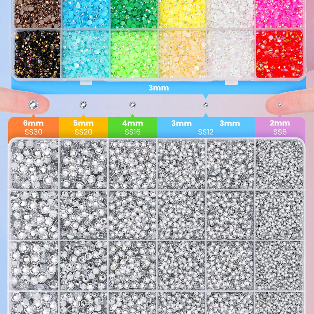 40000 Pcs Resin Jelly Rhinestones for Bedazzling, All-in-One Kit Jansha Store