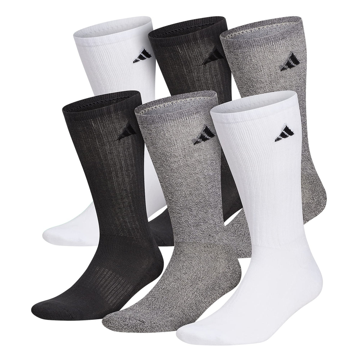 adidas Mens Athletic Cushioned 6-Pack Crew Socks Casual - Green Jansha Store