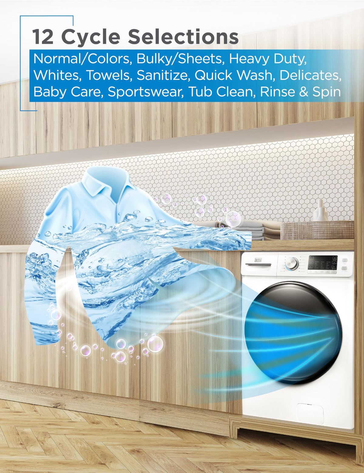 BLACK+DECKER 1.7 Cu. Ft. Portable Washer, 11 lb. Capacity, BPWM16W, White Jansha Store