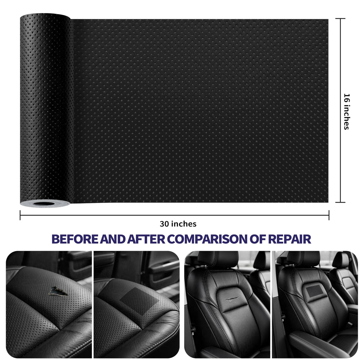 Besezx Leather Repair Patch Tape Kit, Self Adhesive Leather Repair for Furniture, Couch, Sofa, Car Seats,Office Chair,Vinyl Repair Kit.4.8inx60in Jansha Store