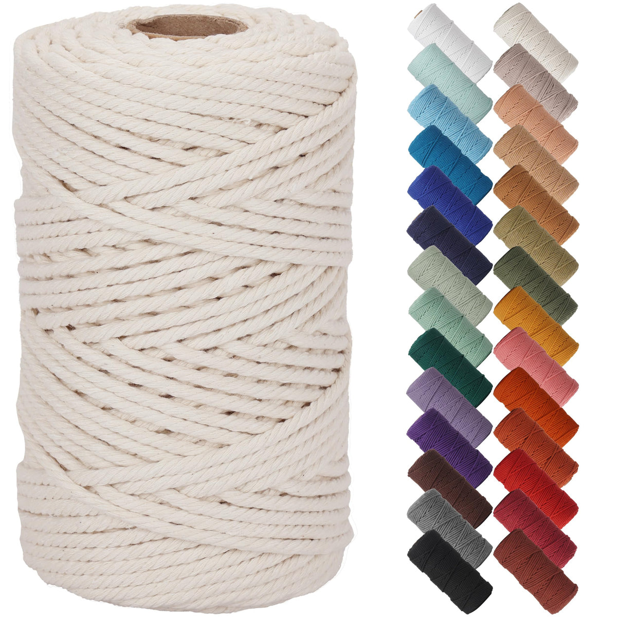 NOANTA Baby Blue Macrame Cord 3mm x 109yards, Cotton Rope Macrame Yarn Jansha Store