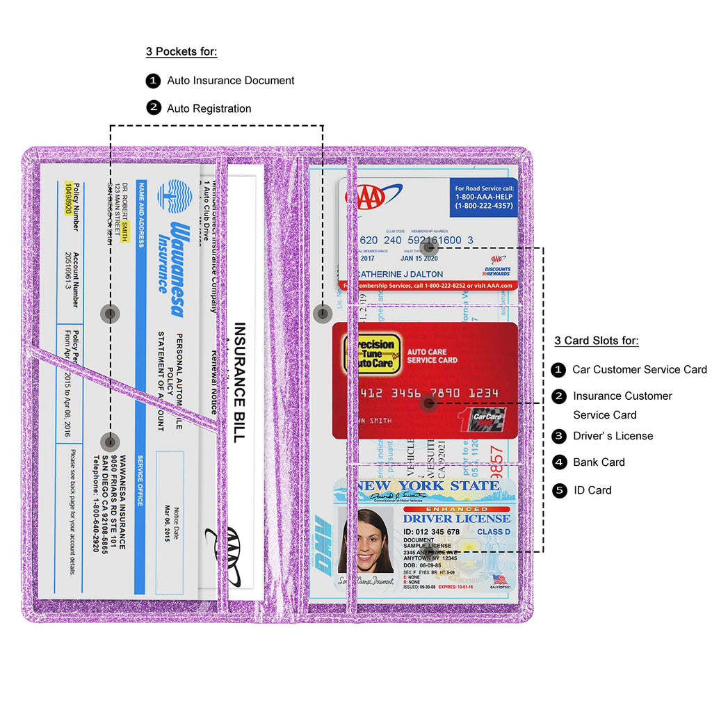 TOURSUIT Car Registration and Insurance Card Holder, Marble Black Jansha Store