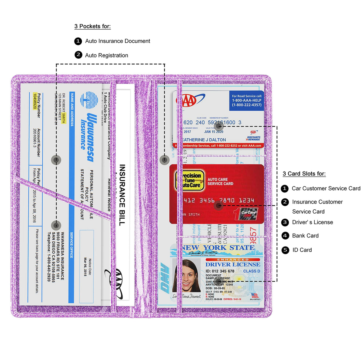 TOURSUIT Car Registration and Insurance Card Holder, Marble Black Jansha Store