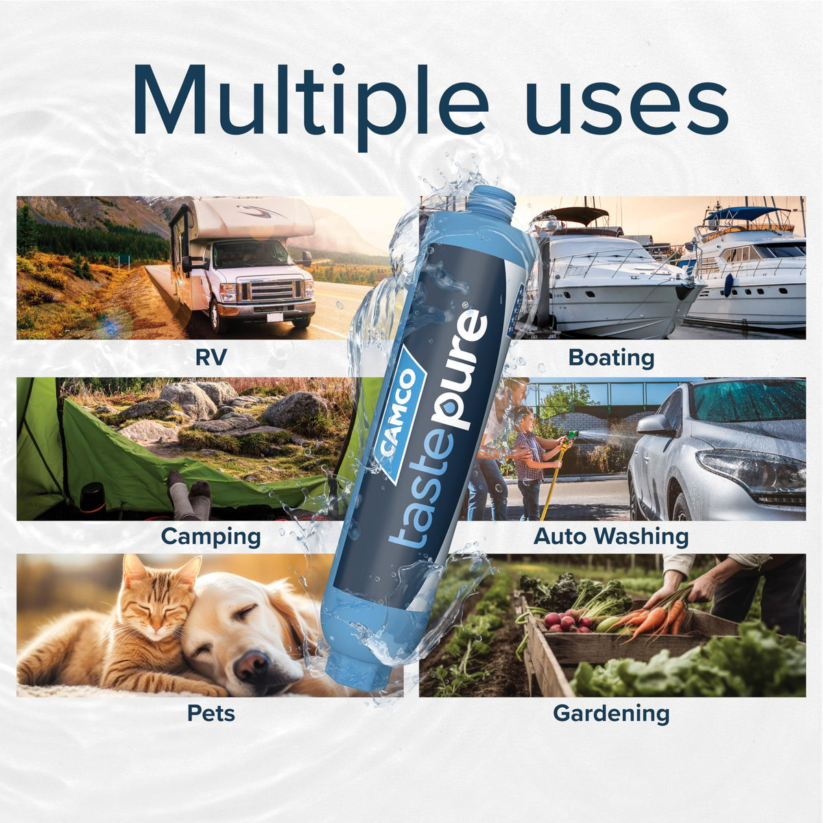Camco Tastepure RV Water Filter - GAC & KDF Filtration - Made in the USA Jansha Store