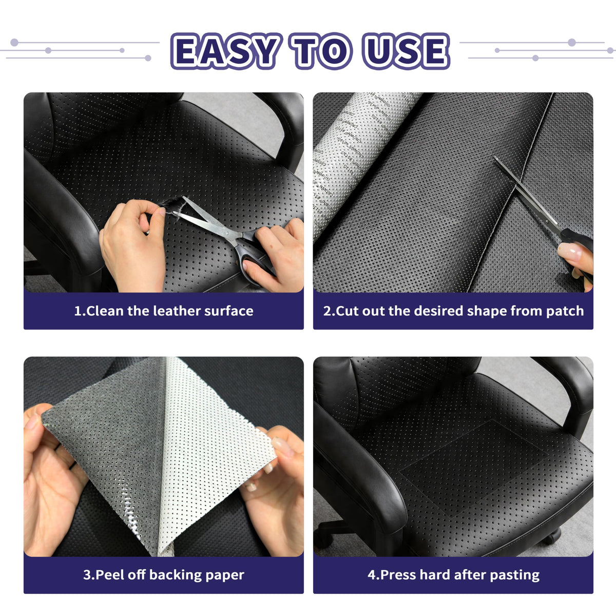 Besezx Leather Repair Patch Tape Kit, Self Adhesive Leather Repair for Furniture, Couch, Sofa, Car Seats,Office Chair,Vinyl Repair Kit.4.8inx60in Jansha Store