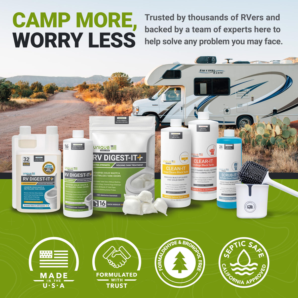 Unique RV Toilet Treatment, RV Digest-It Ultra Liquid, 32 Uses Jansha Store