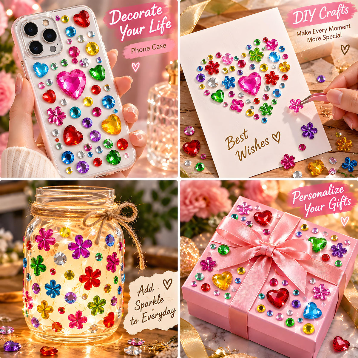 Stocking Stuffers,3528PCS Gem Stickers,Scrapbook Supplies Rhinestones Craft Jansha Store