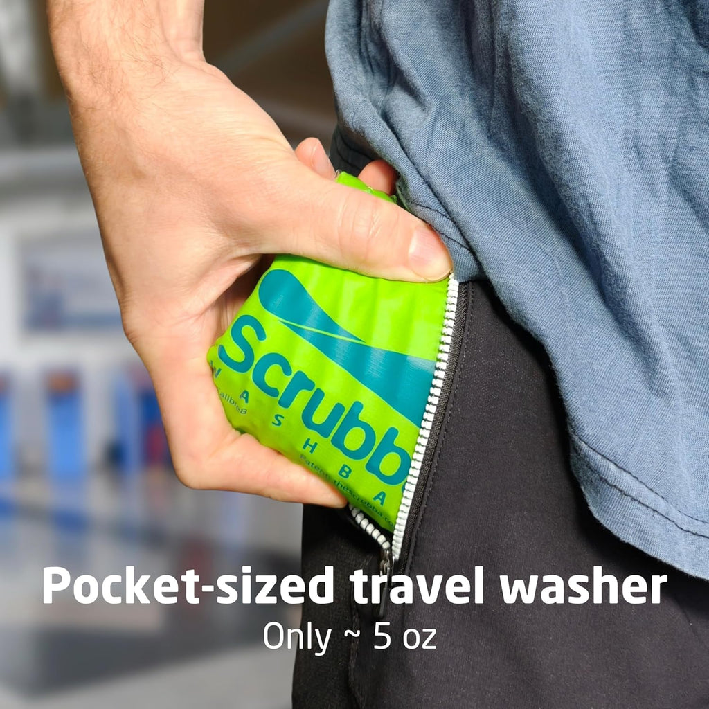 Scrubba Wash Bag Patented Washboard-in-a-Bag™ 5 oz Travel Clothes Washer Jansha Store