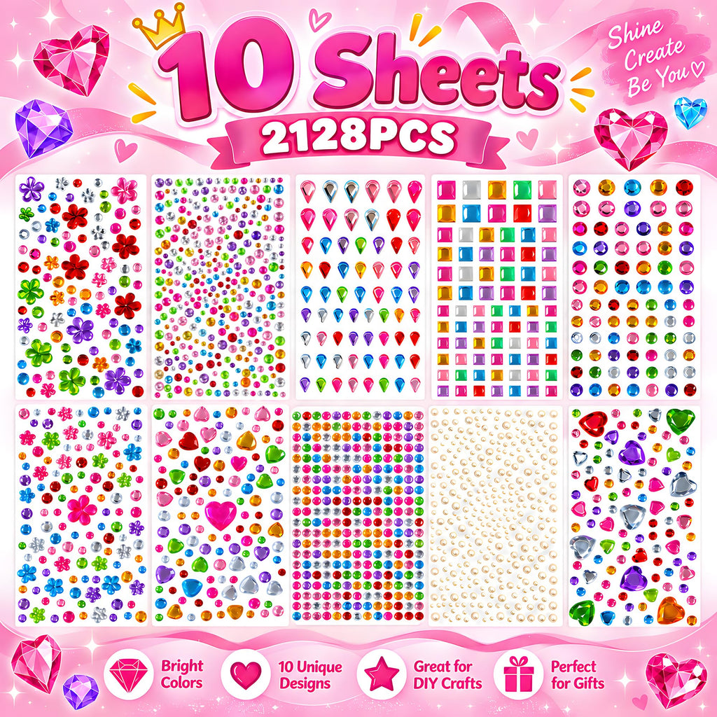 Stocking Stuffers,3528PCS Gem Stickers,Scrapbook Supplies Rhinestones Craft Jansha Store