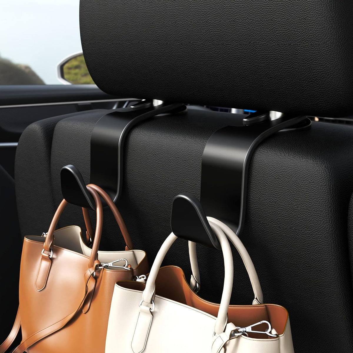 4-Pack Car Headrest Hooks Holds 55lbs Seat Storage Organizer for Bags Jansha Store