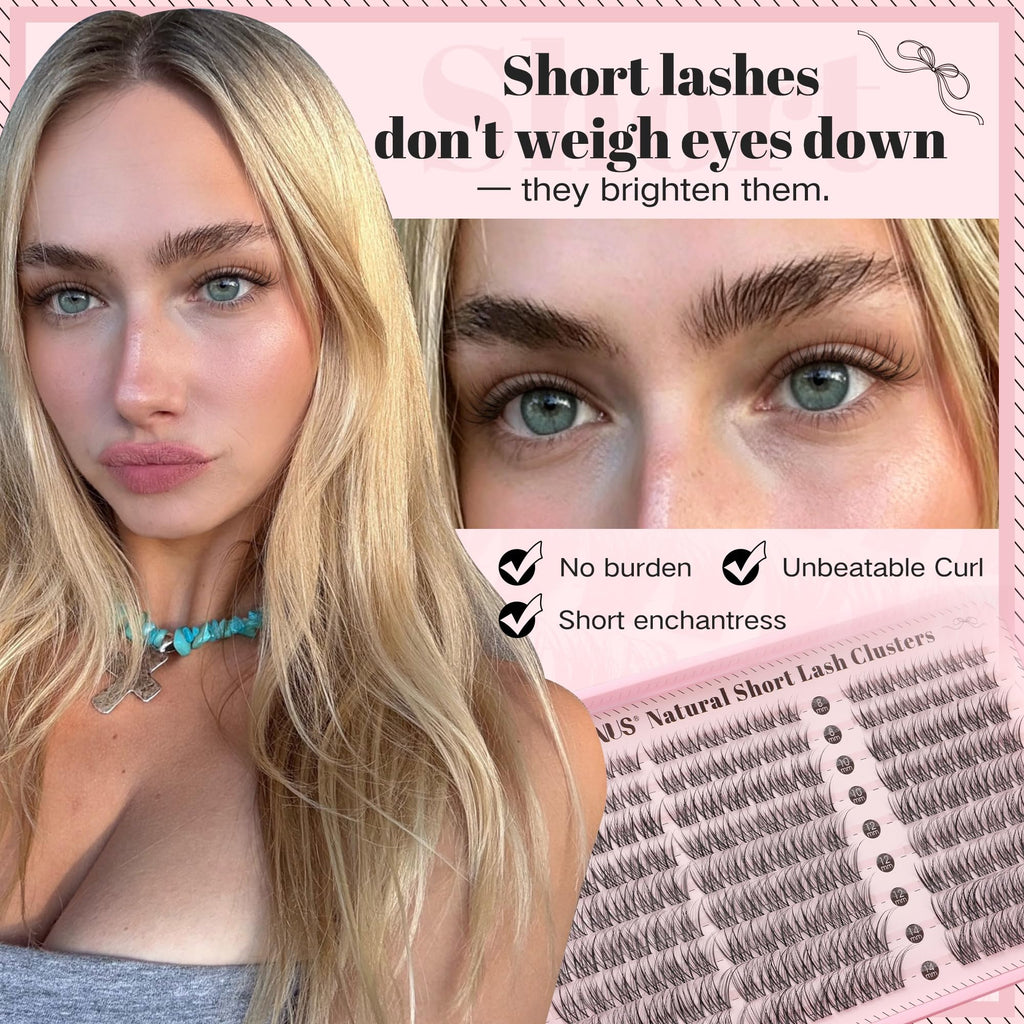 Brown Lash Clusters Natural For Soft Glam 300Pcs Wispy Lashes Cluster Eyelash Cluster Extensions C Curve Individual Lashes DIY Lash Extension Waterproof & Long - Lasting (10-16mm) Jansha Store