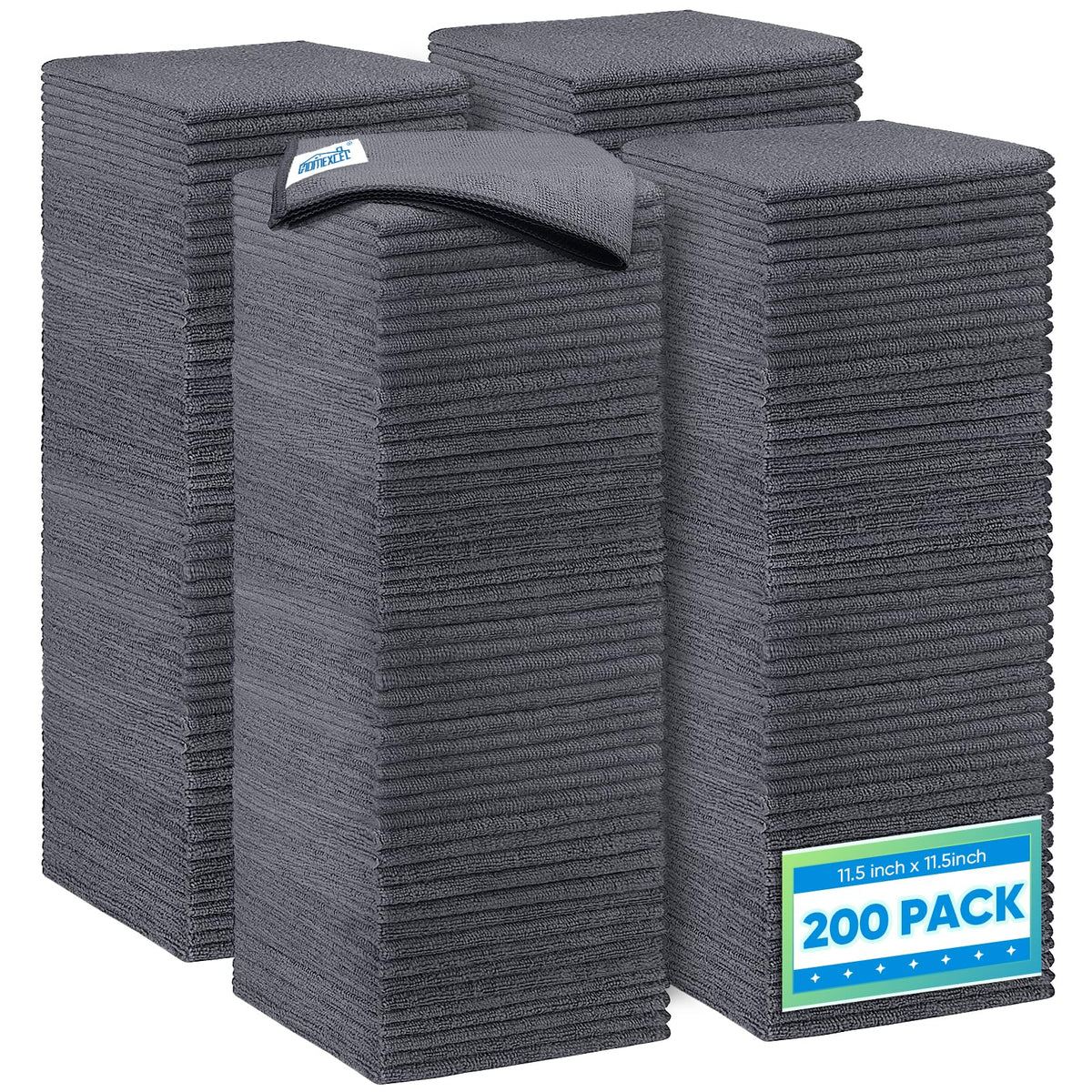 HOMEXCEL Microfiber Cleaning Cloth 12 Pack, 12.5 x 12.5 inch Microfiber Towels for Cars, Ultra Absorbent Washing Cloth, Lint Free Streak Free Cleaning Rags for Car, Kitchen, and Window (Grey) Jansha Store