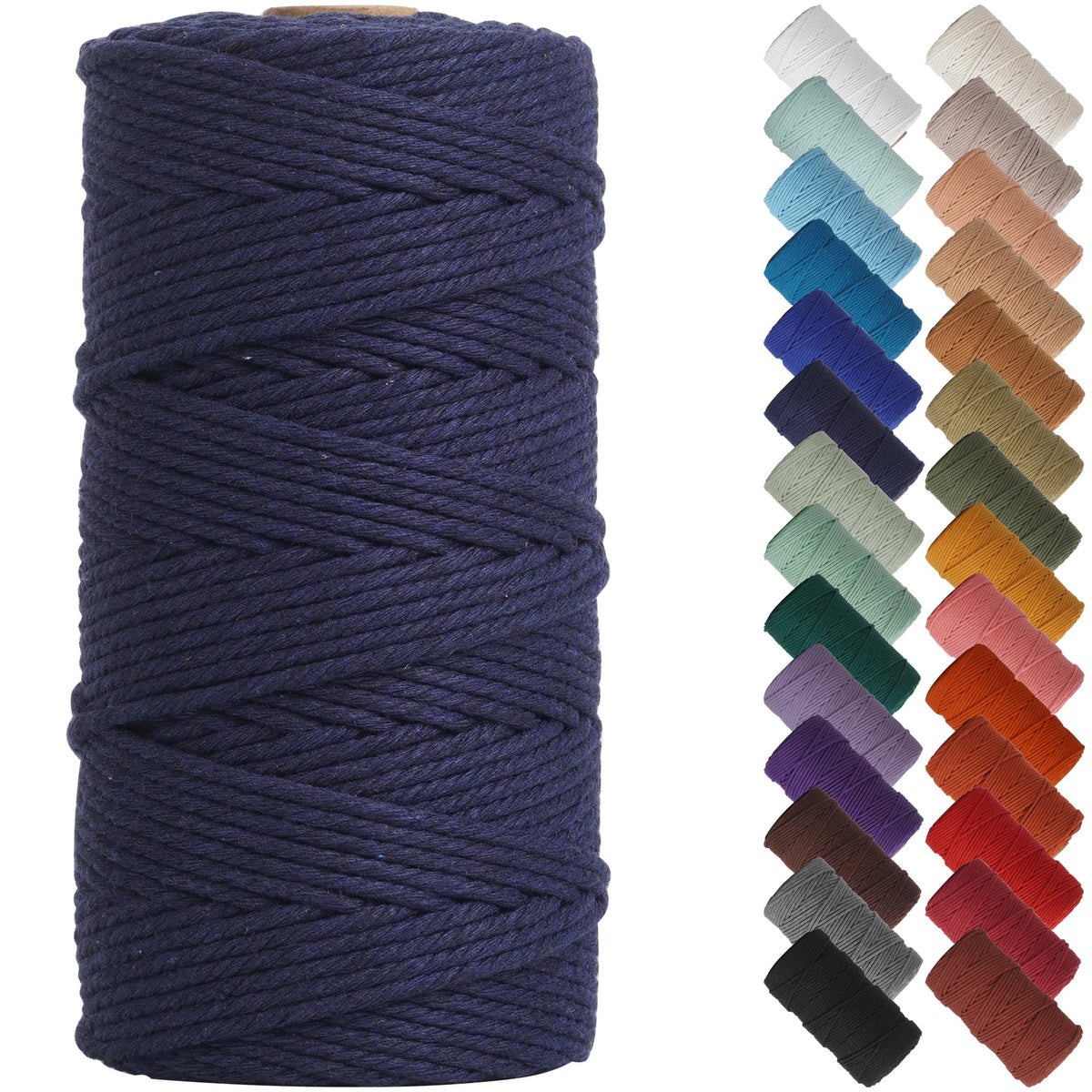 NOANTA Baby Blue Macrame Cord 3mm x 109yards, Cotton Rope Macrame Yarn Jansha Store