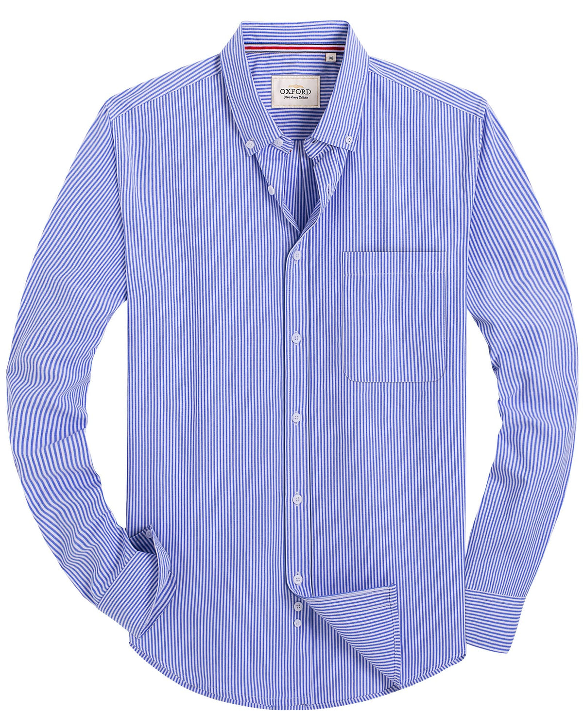 Alimens & Gentle Mens Solid Oxford Shirt Long Sleeve Dress Shirt Work Casual Button Down Shirts with Pocket Jansha Store