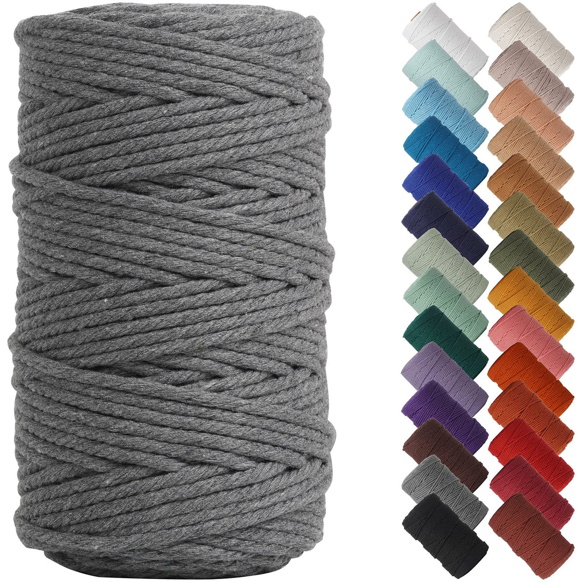 NOANTA Baby Blue Macrame Cord 3mm x 109yards, Cotton Rope Macrame Yarn Jansha Store