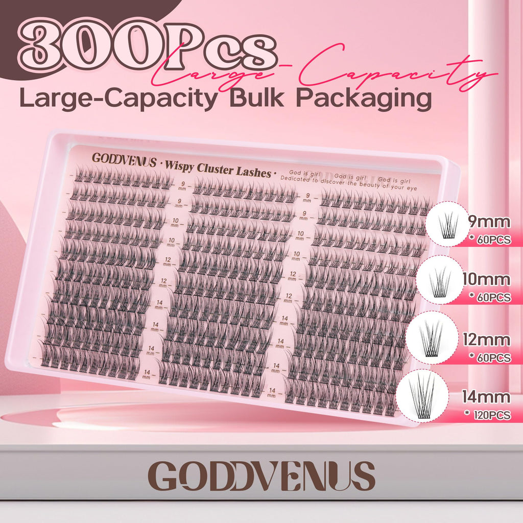 Brown Lash Clusters Natural For Soft Glam 300Pcs Wispy Lashes Cluster Eyelash Cluster Extensions C Curve Individual Lashes DIY Lash Extension Waterproof & Long - Lasting (10-16mm) Jansha Store