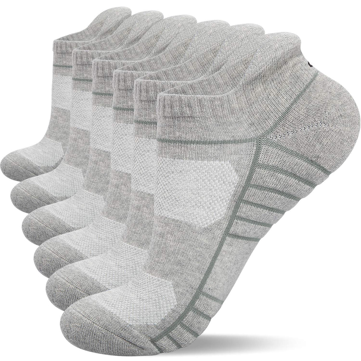 Lapulas Athletic Running Ankle Socks, Low Cut Cushioned Anti-Blister Tab Sports Socks Men Women 6Pairs Jansha Store