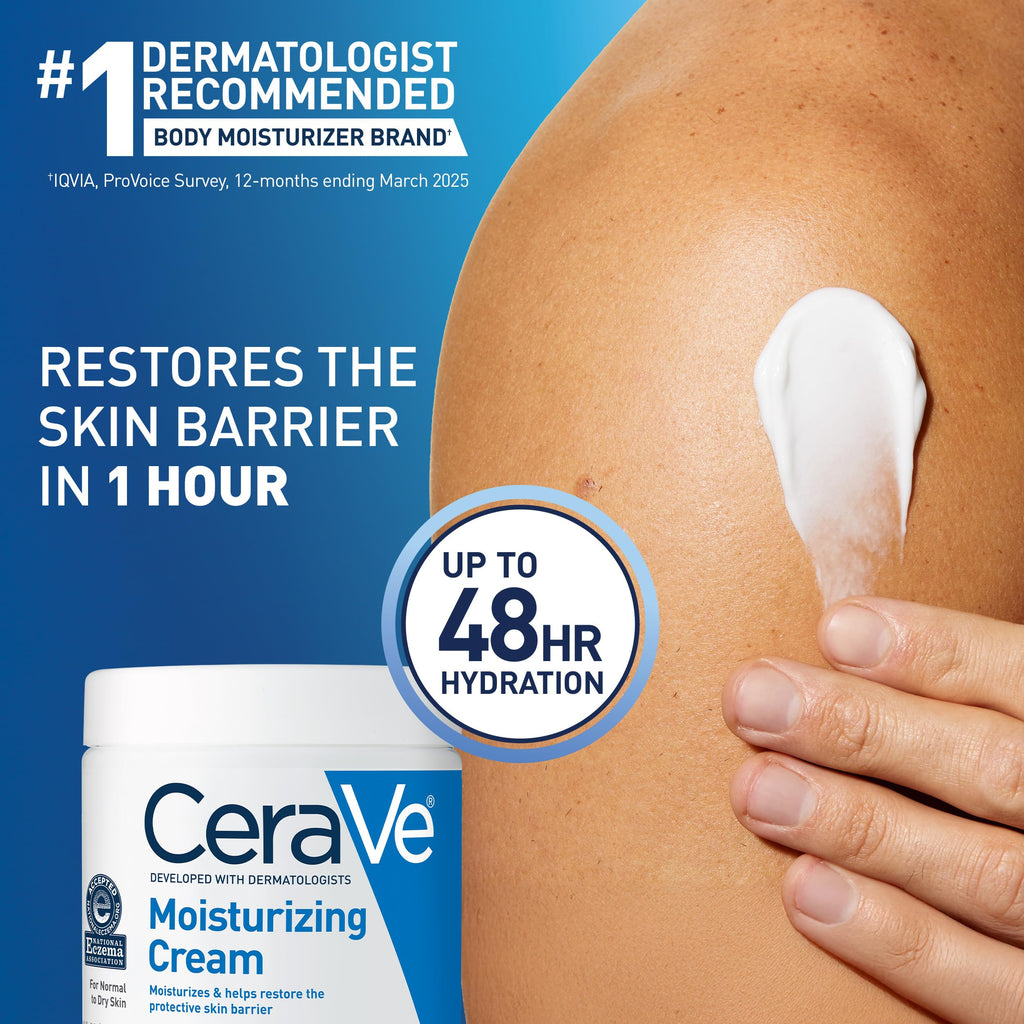 CeraVe Moisturizing Cream, Face & Body Moisturizer for Dry Skin, 19oz Jansha Store