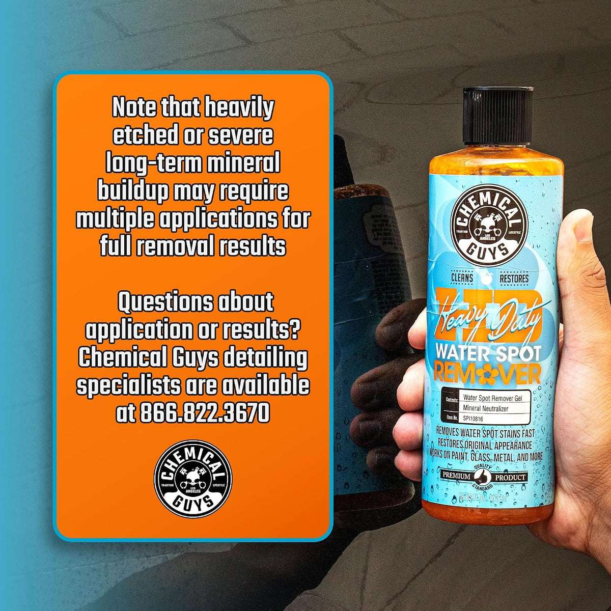 Chemical Guys, Heavy Duty Water Spot Remover Gel for Glass & Paint, 16 oz Jansha Store