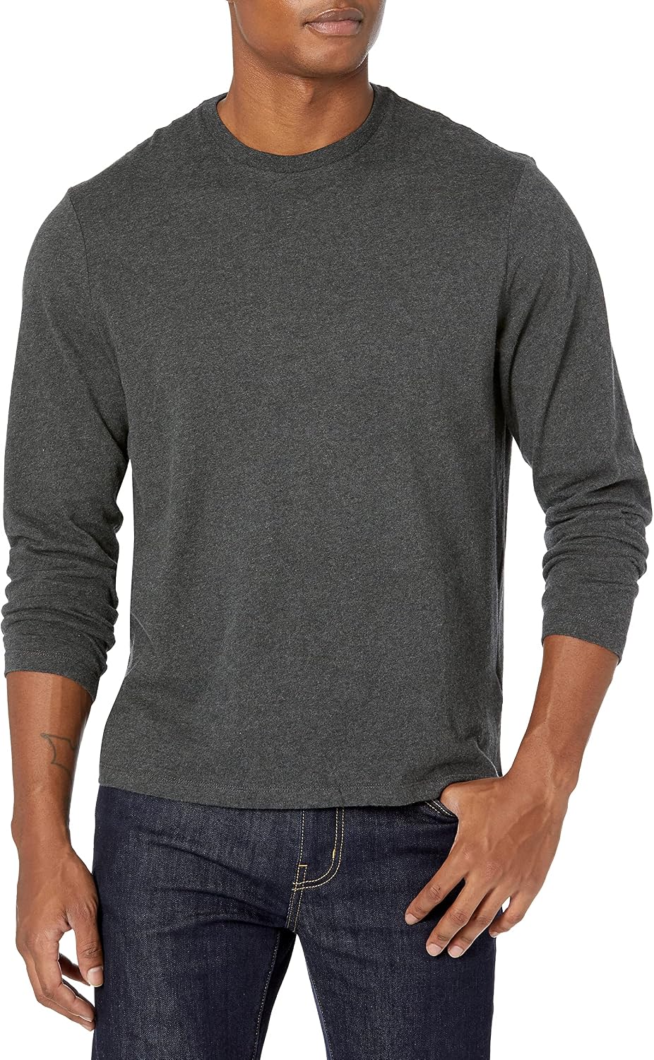 Amazon Essentials Men's Regular-Fit Crewneck Long-Sleeve T-Shirt, Casual Cotton Jersey Jansha Store