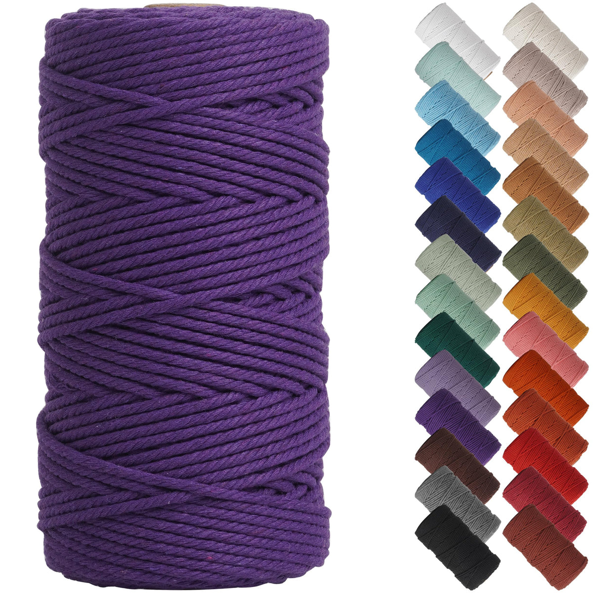NOANTA Baby Blue Macrame Cord 3mm x 109yards, Cotton Rope Macrame Yarn Jansha Store