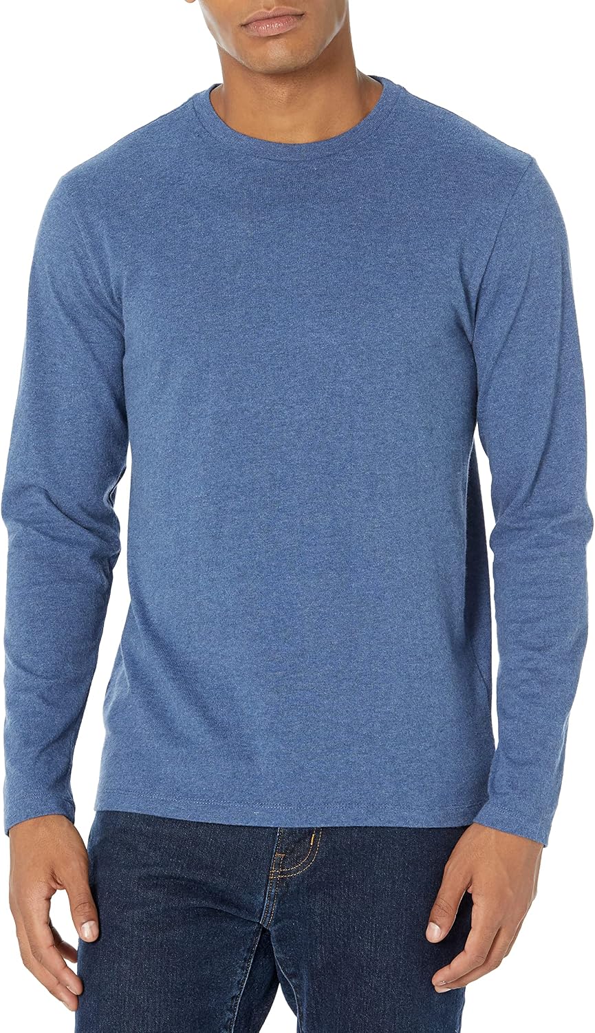 Amazon Essentials Men's Regular-Fit Crewneck Long-Sleeve T-Shirt, Casual Cotton Jersey Jansha Store