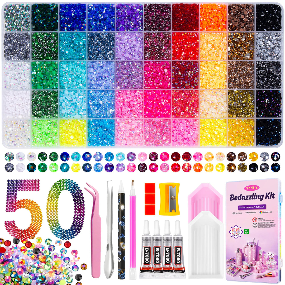 Bedazzling Kit 48000Pcs 60 Colors 3mm Resin Jelly Rhinestones - Diamond Art Jansha Store