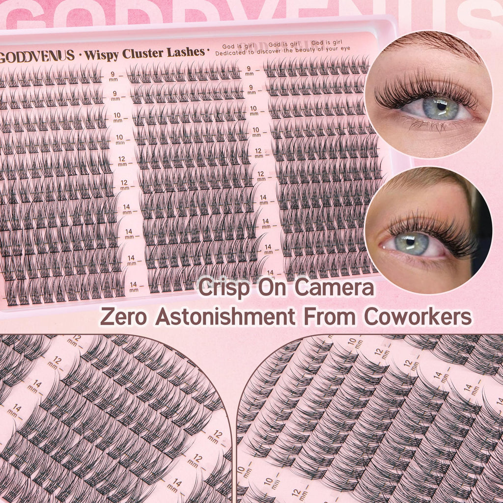Brown Lash Clusters Natural For Soft Glam 300Pcs Wispy Lashes Cluster Eyelash Cluster Extensions C Curve Individual Lashes DIY Lash Extension Waterproof & Long - Lasting (10-16mm) Jansha Store
