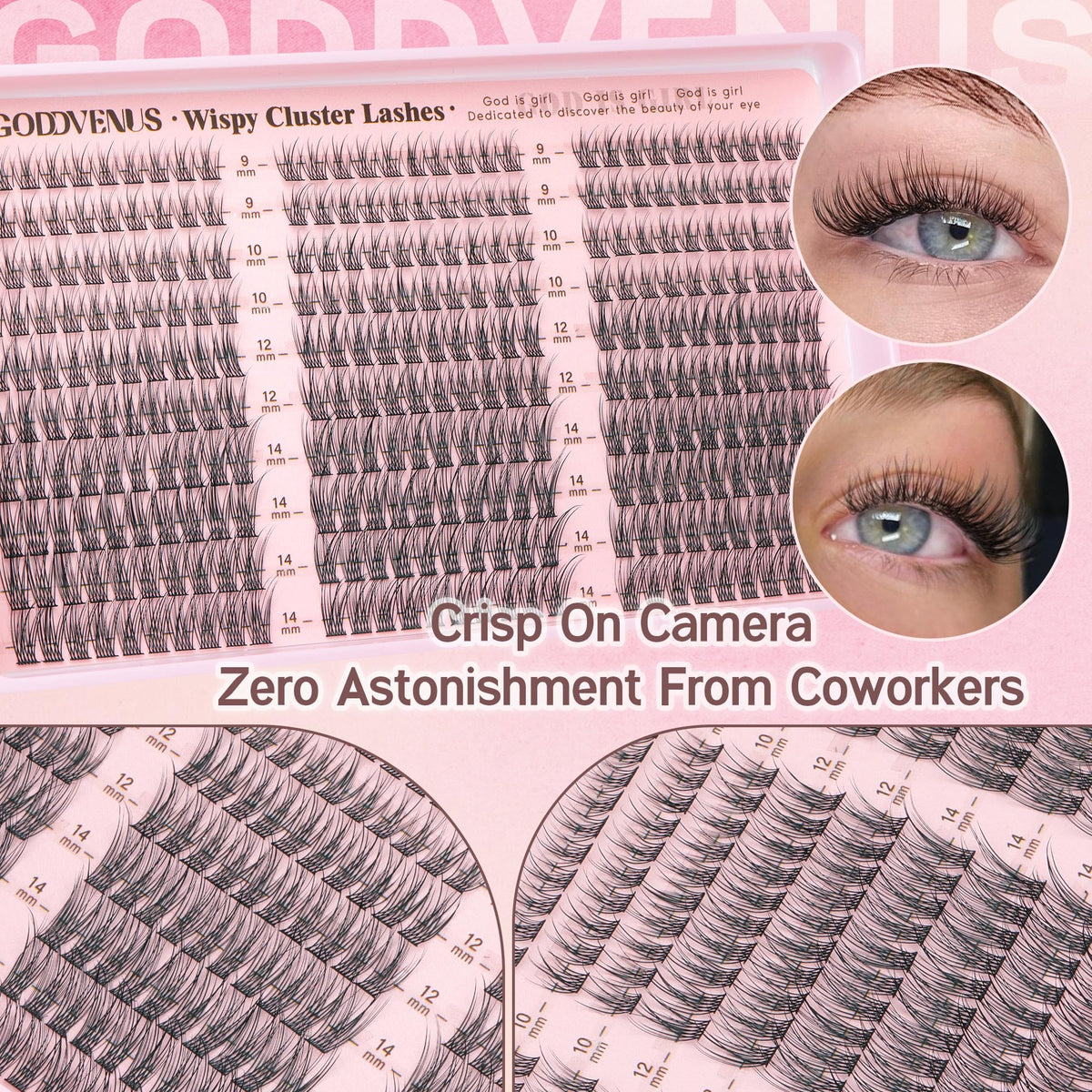 Brown Lash Clusters Natural For Soft Glam 300Pcs Wispy Lashes Cluster Eyelash Cluster Extensions C Curve Individual Lashes DIY Lash Extension Waterproof & Long - Lasting (10-16mm) Jansha Store