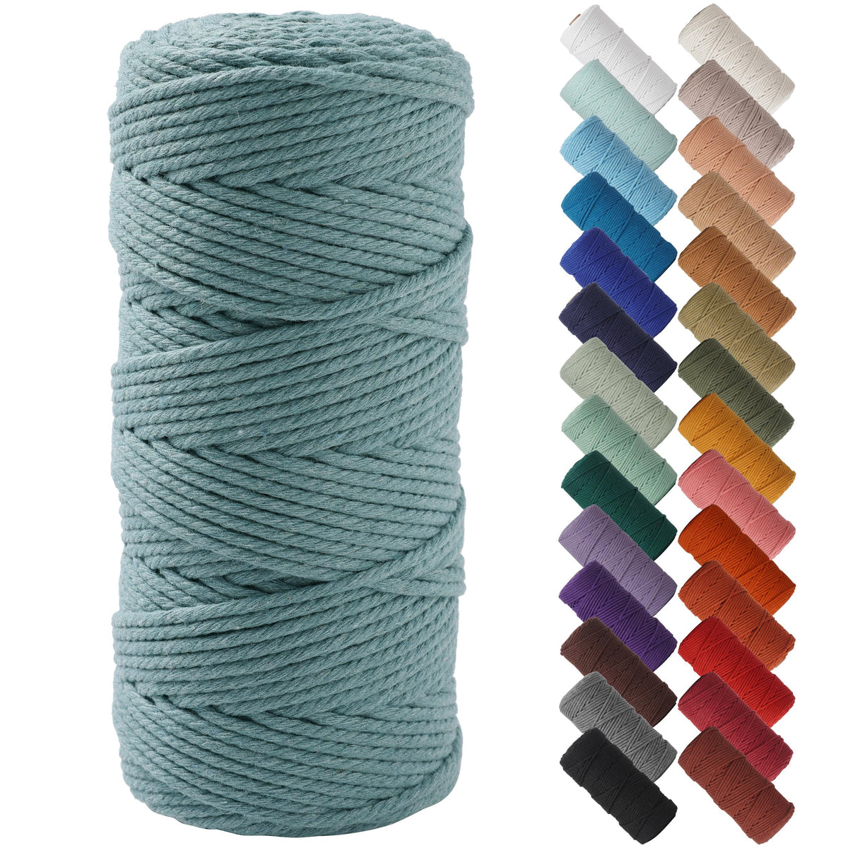 NOANTA Baby Blue Macrame Cord 3mm x 109yards, Cotton Rope Macrame Yarn Jansha Store