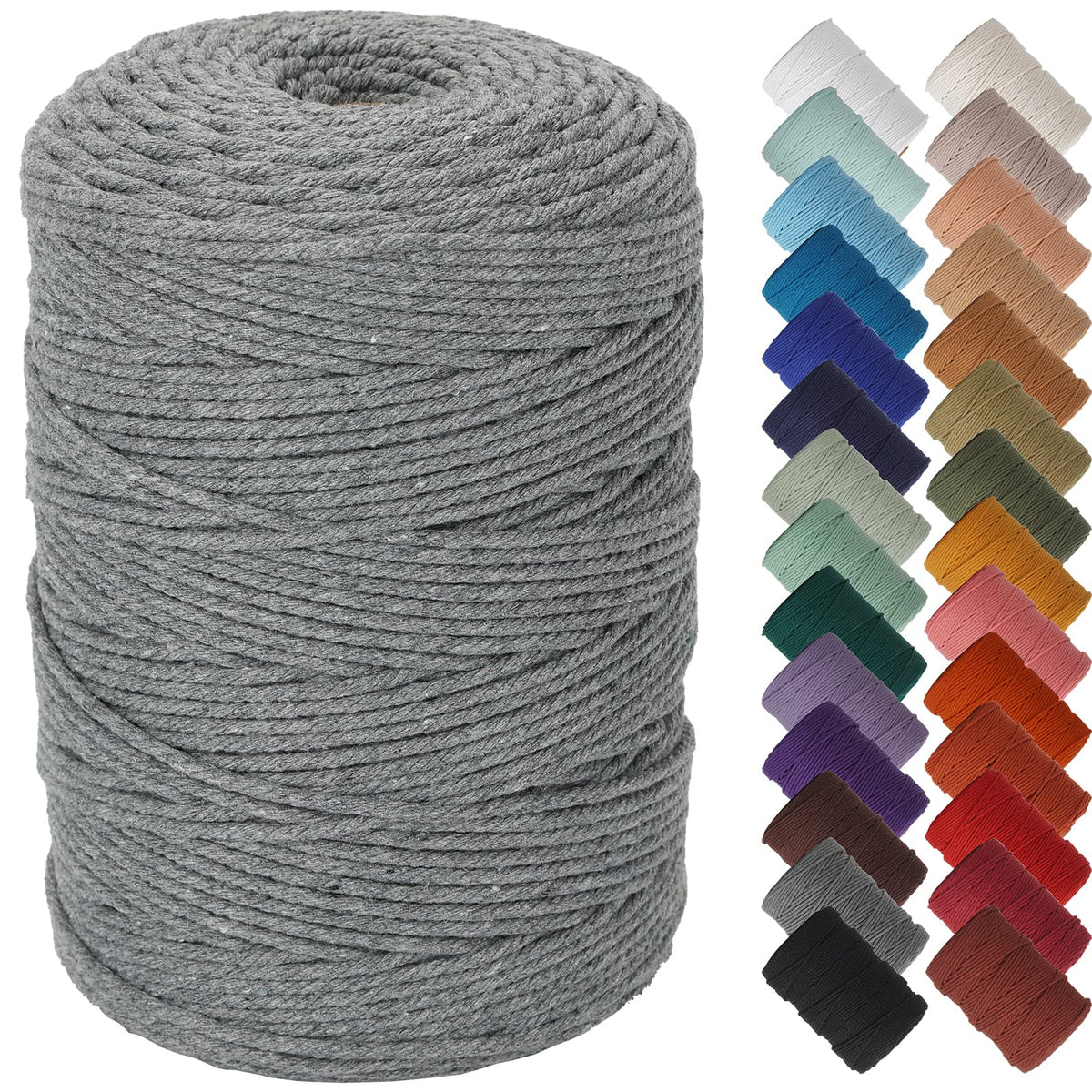 NOANTA Baby Blue Macrame Cord 3mm x 109yards, Cotton Rope Macrame Yarn Jansha Store