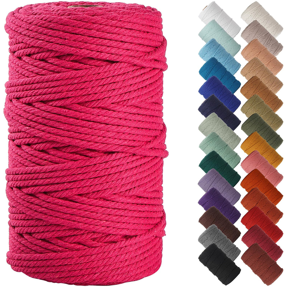 NOANTA Baby Blue Macrame Cord 3mm x 109yards, Cotton Rope Macrame Yarn Jansha Store
