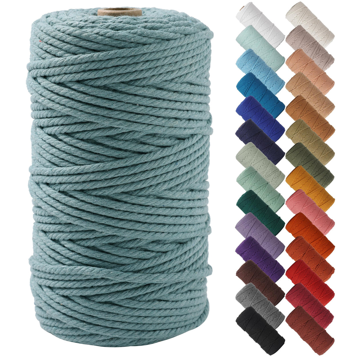NOANTA Baby Blue Macrame Cord 3mm x 109yards, Cotton Rope Macrame Yarn Jansha Store