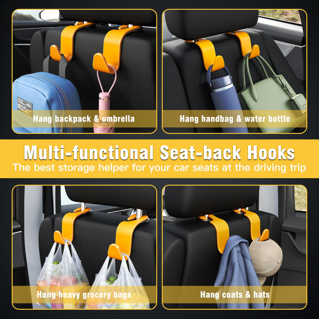4-Pack Car Headrest Hooks Holds 55lbs Seat Storage Organizer for Bags Jansha Store