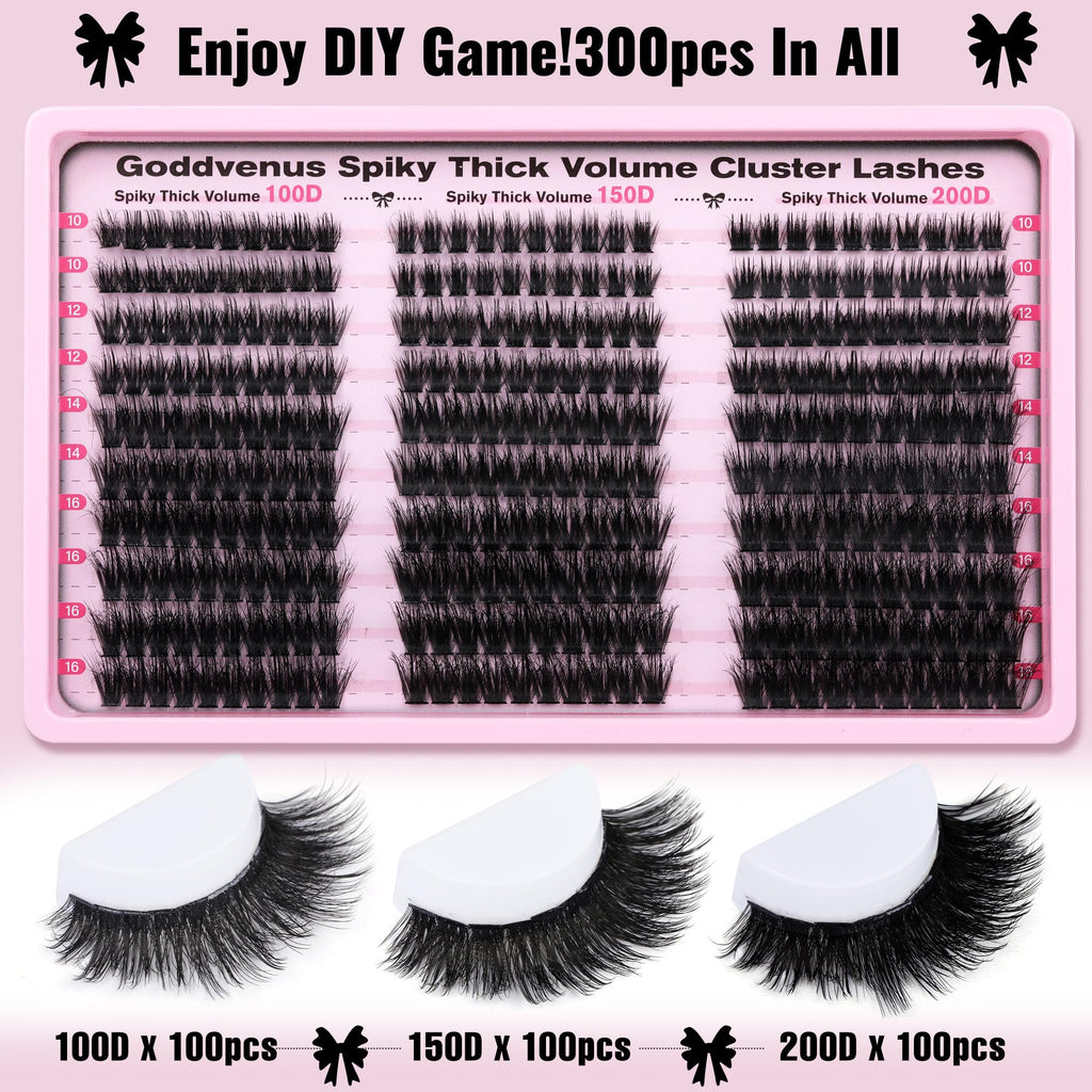 Brown Lash Clusters Natural For Soft Glam 300Pcs Wispy Lashes Cluster Eyelash Cluster Extensions C Curve Individual Lashes DIY Lash Extension Waterproof & Long - Lasting (10-16mm) Jansha Store