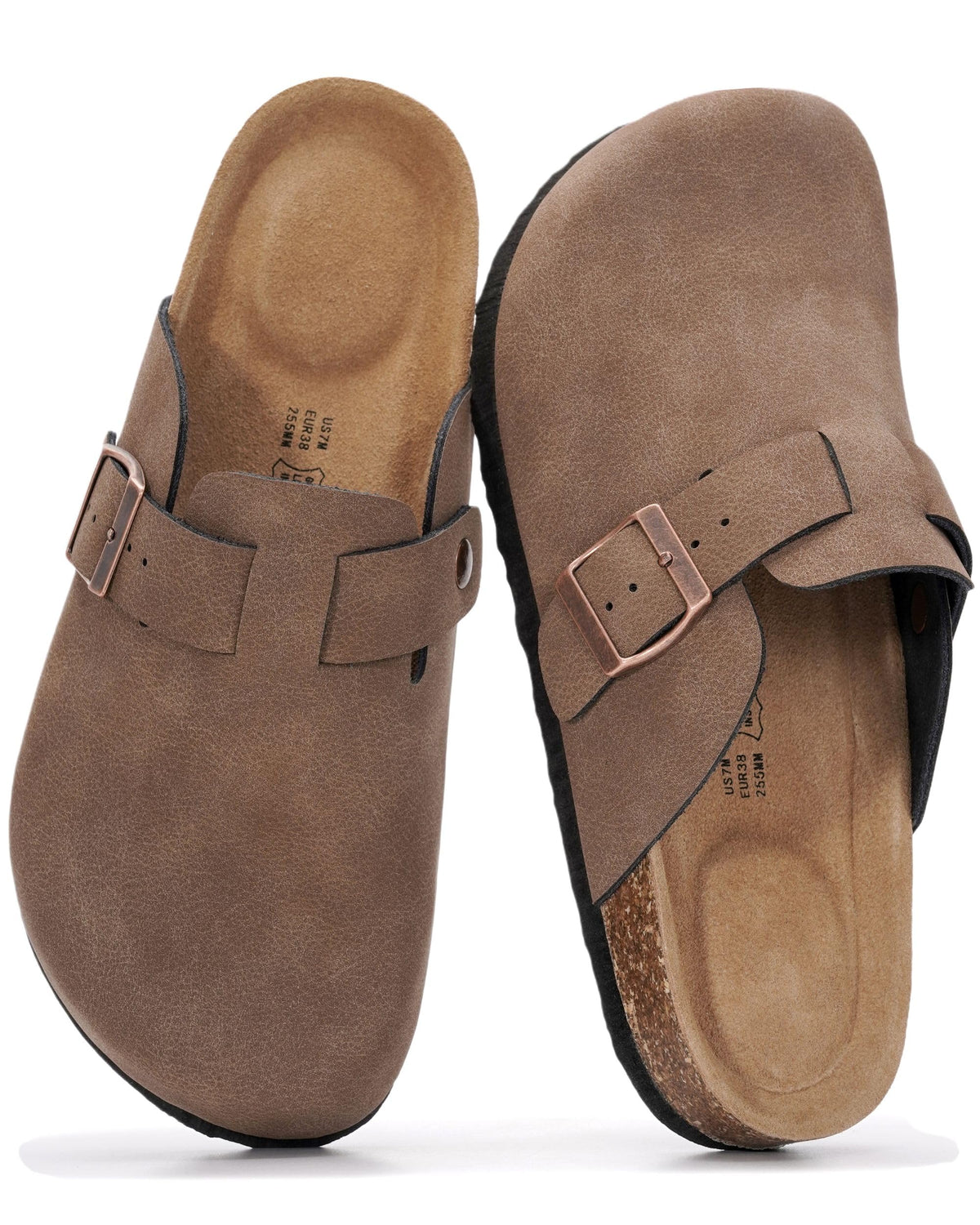 Project Cloud 100% Genuine Leather Womens Cork Footbed Clogs for Women Jansha Store