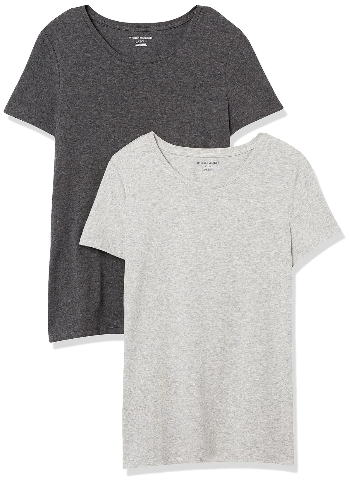 Amazon Essentials Women's Regular-Fit Short-Sleeve T-Shirt (V-Neck or Crewneck), Cotton Modal Blend, Pack of 2 Jansha Store