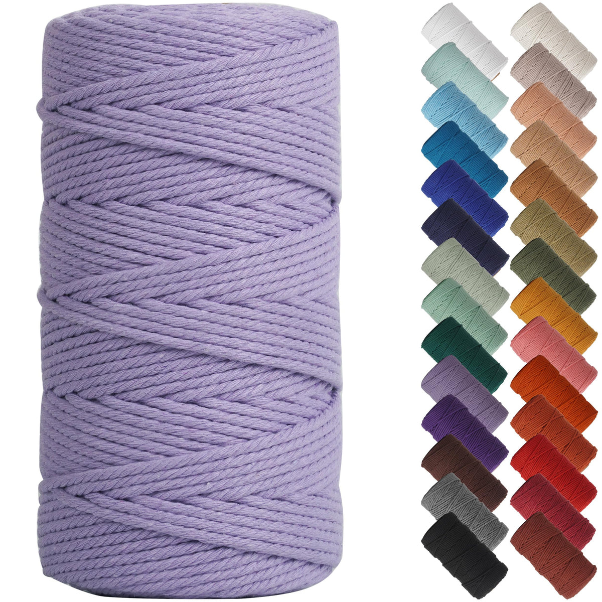 NOANTA Baby Blue Macrame Cord 3mm x 109yards, Cotton Rope Macrame Yarn Jansha Store