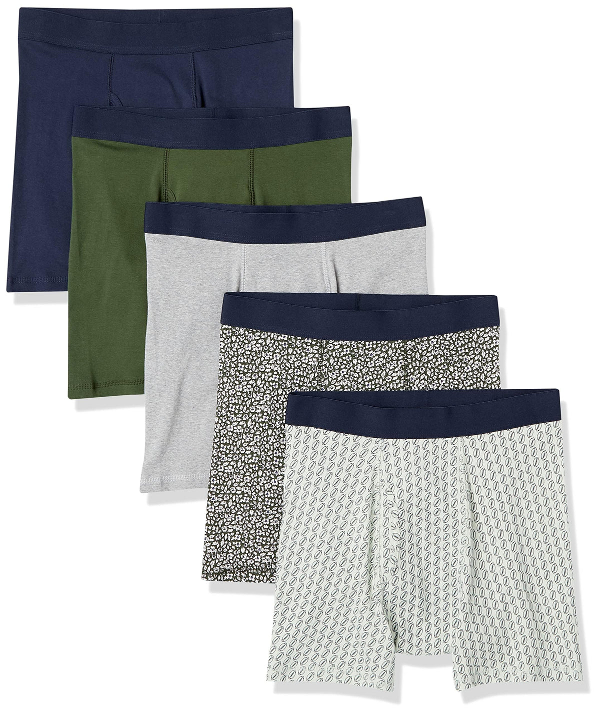 Amazon Essentials Men's Breathable Cotton Boxer Briefs, Tag-Free, Pack of 5 Jansha Store