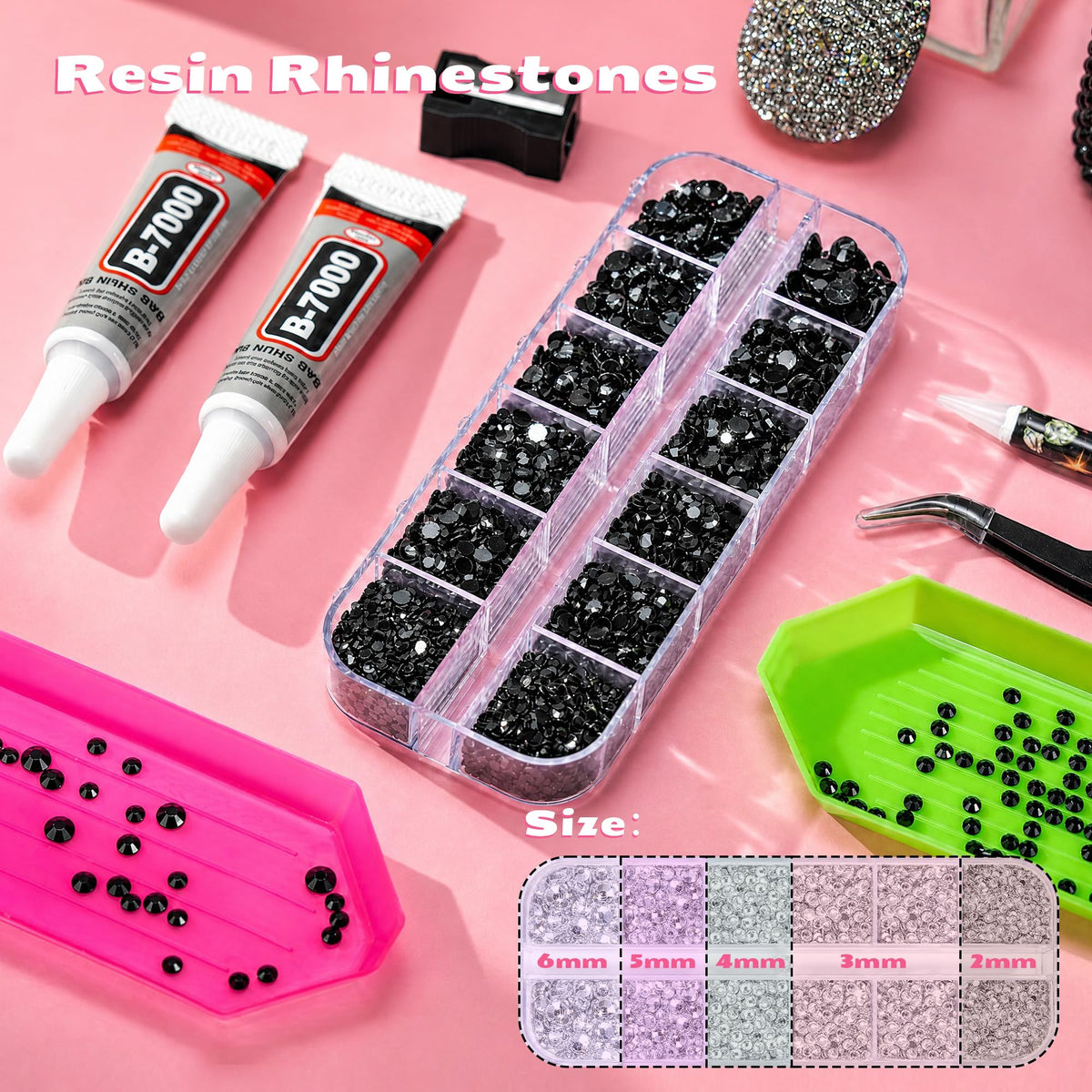 40000 Pcs Resin Jelly Rhinestones for Bedazzling, All-in-One Kit Jansha Store