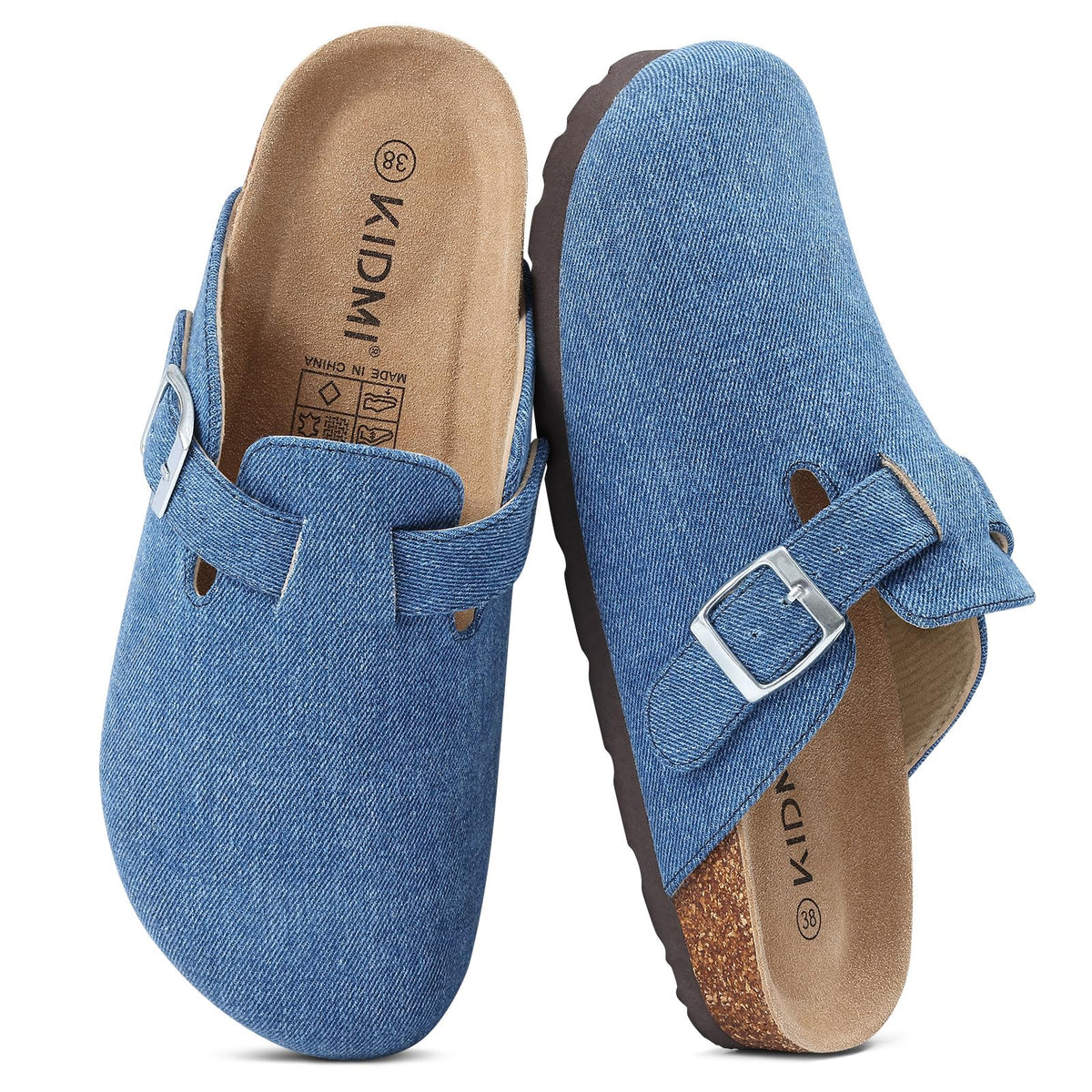KIDMI Genuine Suede Clogs for Women Men Cork Footbed Mules Potato Shoes Jansha Store