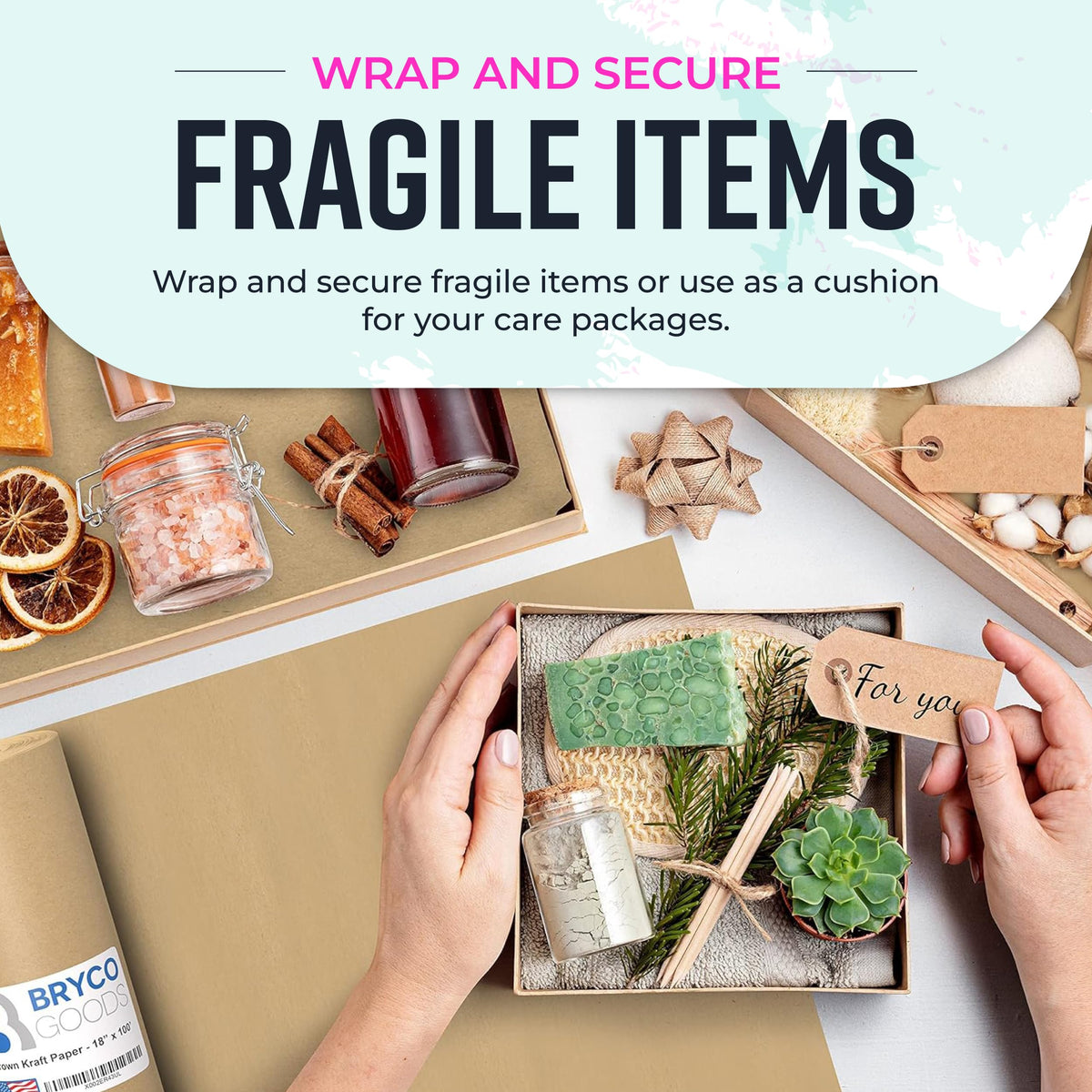 Large Brown Kraft Paper Roll - 36" x 1200" (100 ft) - Made in USA - Ideal for Gift Wrapping, Packing, Moving, Postal, Shipping, Parcel, Wall Art, Crafts, Bulletin Boards, Floor Cover or Table Runner Jansha Store
