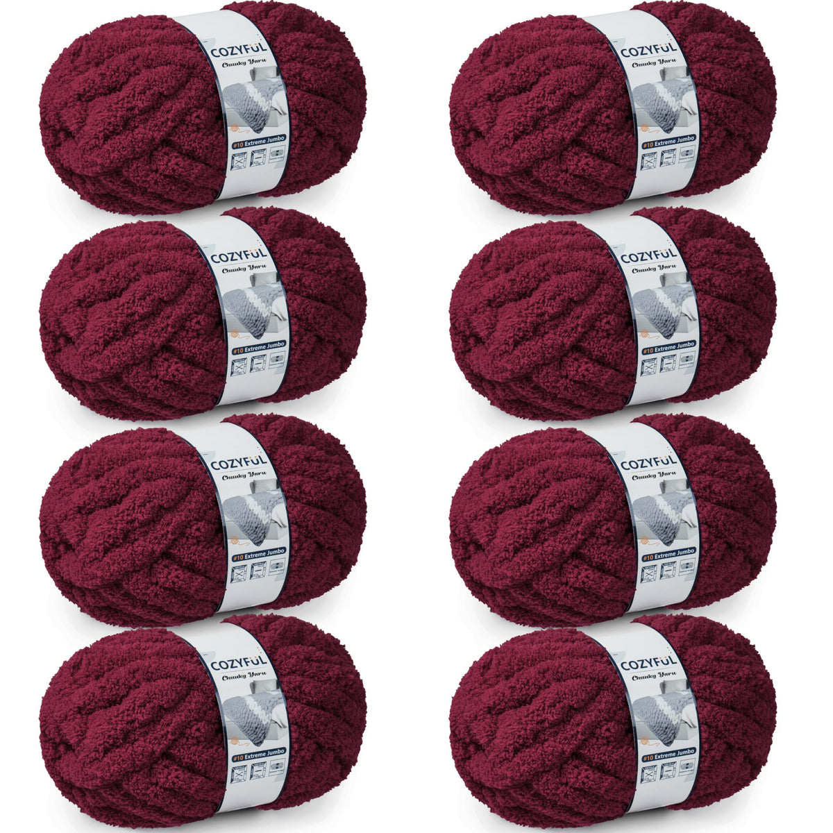 Cozyful Chunky Yarn for Hand Knitting - #10 Chunky Chenille Yarn, Jumbo Big Thick Chunky Yarns for Crocheting, Super Bulky Chunky Knit Blanket Yarns, 8 Skein (22 yds 8 oz Each Skein), Soft Sage Green Jansha Store